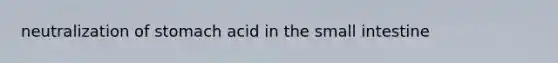 neutralization of stomach acid in the small intestine