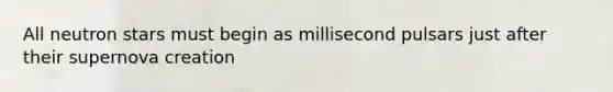 All neutron stars must begin as millisecond pulsars just after their supernova creation