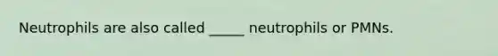 Neutrophils are also called _____ neutrophils or PMNs.