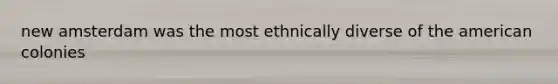 new amsterdam was the most ethnically diverse of the american colonies