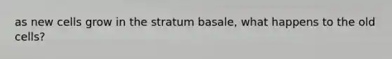as new cells grow in the stratum basale, what happens to the old cells?