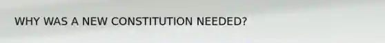 WHY WAS A NEW CONSTITUTION NEEDED?