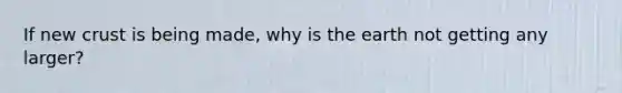 If new crust is being made, why is the earth not getting any larger?