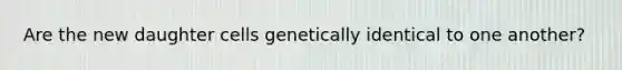 Are the new daughter cells genetically identical to one another?