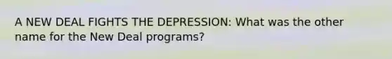 A NEW DEAL FIGHTS THE DEPRESSION: What was the other name for the New Deal programs?