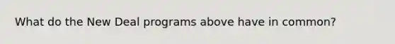What do the New Deal programs above have in common?