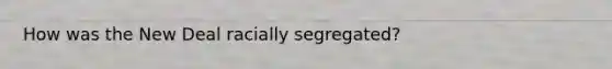 How was the New Deal racially segregated?