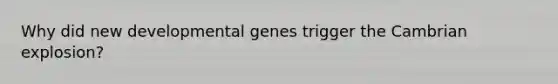 Why did new developmental genes trigger the Cambrian explosion?