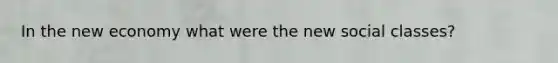 In the new economy what were the new social classes?