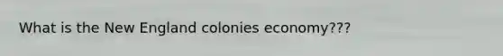 What is the New England colonies economy???