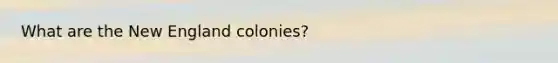 What are the New England colonies?