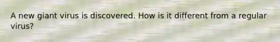 A new giant virus is discovered. How is it different from a regular virus?