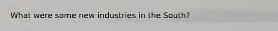 What were some new industries in the South?
