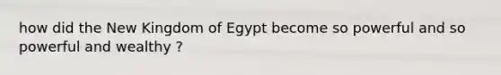 how did the New Kingdom of Egypt become so powerful and so powerful and wealthy ?