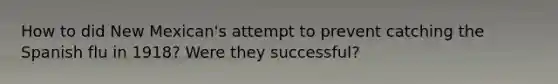 How to did New Mexican's attempt to prevent catching the Spanish flu in 1918? Were they successful?