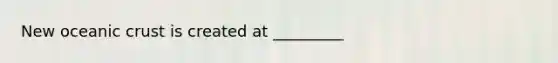 New oceanic crust is created at _________
