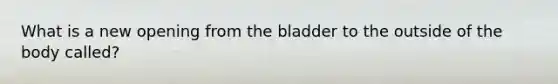 What is a new opening from the bladder to the outside of the body called?