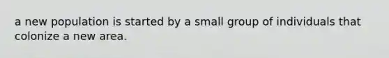 a new population is started by a small group of individuals that colonize a new area.