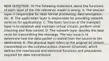 NEW QUESTION: 70 The following statement about the functions of each layer of the OSI reference model is wrong. A. The session layer is responsible for data format processing, data encryption, etc. B. The application layer is responsible for providing network services for applications. C. The basic function of the transport layer is to establish and maintain virtual circuits, perform error checking and flow control. D. The network layer decides the best route for transmitting the message. The key issue is to determine how the data packet is routed from the source to the destination. E. The physical layer refers to the original bit stream transmitted on the communication channel (Channel), which defines the mechanical and electrical functions and procedures required for data transmission.