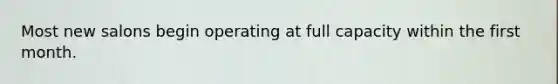 Most new salons begin operating at full capacity within the first month.