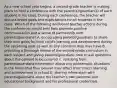 As a new school year begins, a second-grade teacher is making plans to hold a conference with the parent(s)/guardian(s) of each student in his class. During each conference, the teacher will discuss broad goals and expectations for all students in the class. Which of the following additional teacher actions during the conferences would best help promote positive communication and a sense of partnership with parents/guardians? A. encouraging parents/guardians to share their own goals for their child's learning and development during the upcoming year as well as any concerns they may have B. providing a thorough review of the second-grade curriculum in each subject and giving parents/guardians time to ask questions about the content to be covered C. soliciting from parents/guardians information about any problematic situations in the home that they believe may affect their child's learning and achievement in school D. sharing information with parents/guardians about the teacher's own personal and educational background and his professional credentials.