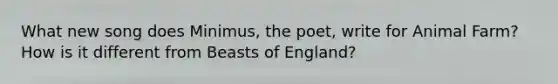 What new song does Minimus, the poet, write for Animal Farm? How is it different from Beasts of England?