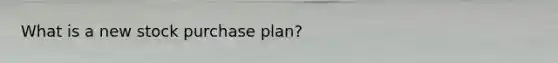 What is a new stock purchase plan?