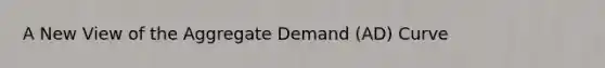 A New View of the Aggregate Demand (AD) Curve