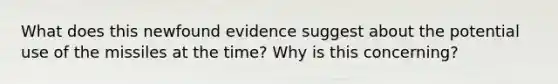 What does this newfound evidence suggest about the potential use of the missiles at the time? Why is this concerning?