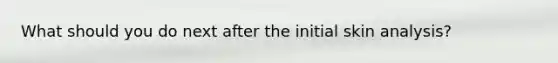 What should you do next after the initial skin analysis?