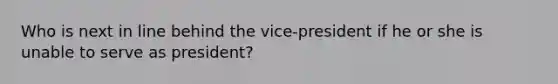 Who is next in line behind the vice-president if he or she is unable to serve as president?