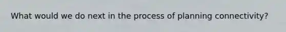 What would we do next in the process of planning connectivity?