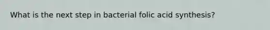 What is the next step in bacterial folic acid synthesis?