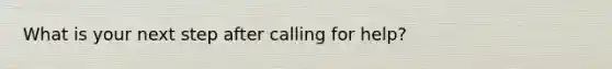 What is your next step after calling for help?