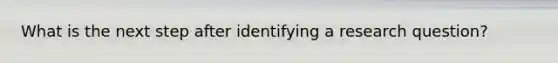 What is the next step after identifying a research question?