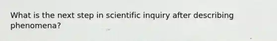 What is the next step in scientific inquiry after describing phenomena?