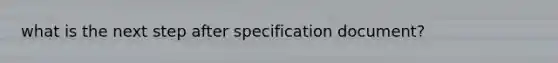 what is the next step after specification document?
