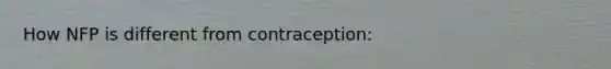 How NFP is different from contraception: