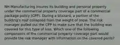 NH Manufacturing insures its building and personal property under the commercial property coverage part of a commercial package policy (CPP). During a blizzard, a portion of the building's roof collapsed from the weight of snow. The risk manager pulled out the CPP to make sure that the building was covered for this type of loss. Which one of the following components of the commercial property coverage part would provide the risk manager with information on the covered perils?