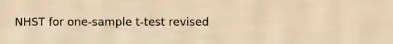 NHST for one-sample t-test revised