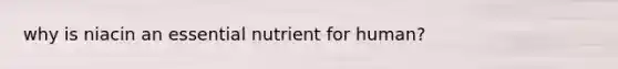 why is niacin an essential nutrient for human?
