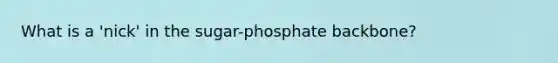 What is a 'nick' in the sugar-phosphate backbone?