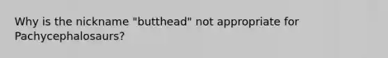 Why is the nickname "butthead" not appropriate for Pachycephalosaurs?