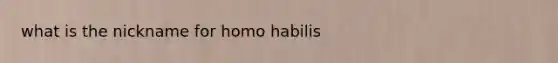 what is the nickname for homo habilis