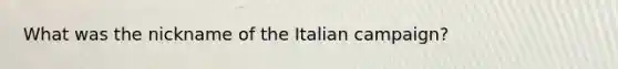 What was the nickname of the Italian campaign?