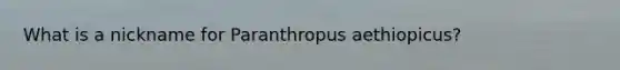 What is a nickname for Paranthropus aethiopicus?