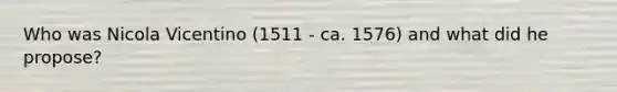 Who was Nicola Vicentino (1511 - ca. 1576) and what did he propose?