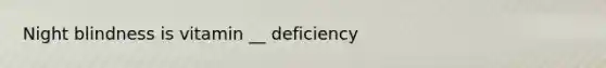 Night blindness is vitamin __ deficiency