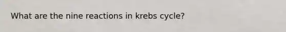 What are the nine reactions in krebs cycle?