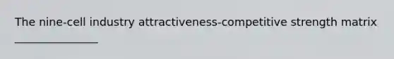 The nine-cell industry attractiveness-competitive strength matrix _______________